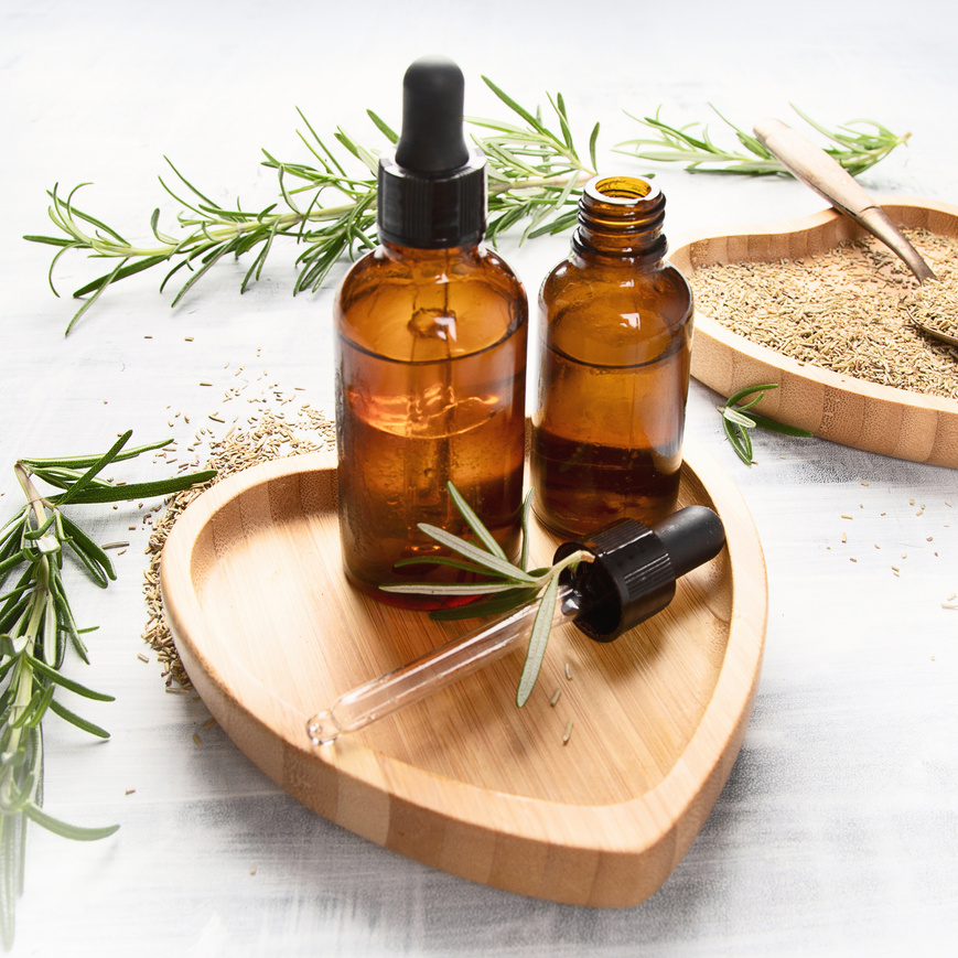 Natural rosemary essential oil